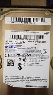 1TB Samsung HD103SJ SATA HDD