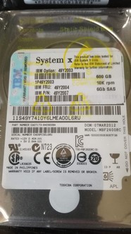 IBM 600GB 6G 10K SAS 2.5" HDD - IBM 49Y2004