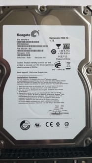 1TB SATA Seagate Baracuda 7200.12